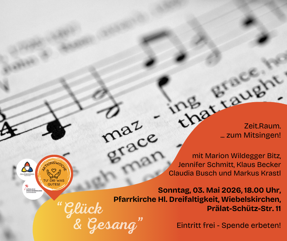 Notenblatt im Hintergrund mit Infos zur Eröffnung der Aktionswoche