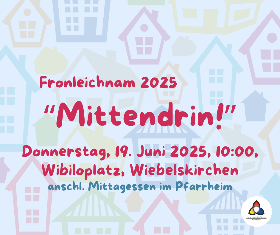 Im Hintergrung hellblau mit comicähnlichen Häusern - im Vordergrund der Schriftzug 'Mittendrin!' (c) Markus Krastl Im Hintergrung hellblau mit comicähnlichen Häusern - im Vordergrund der Schriftzug 'Mittendrin!'